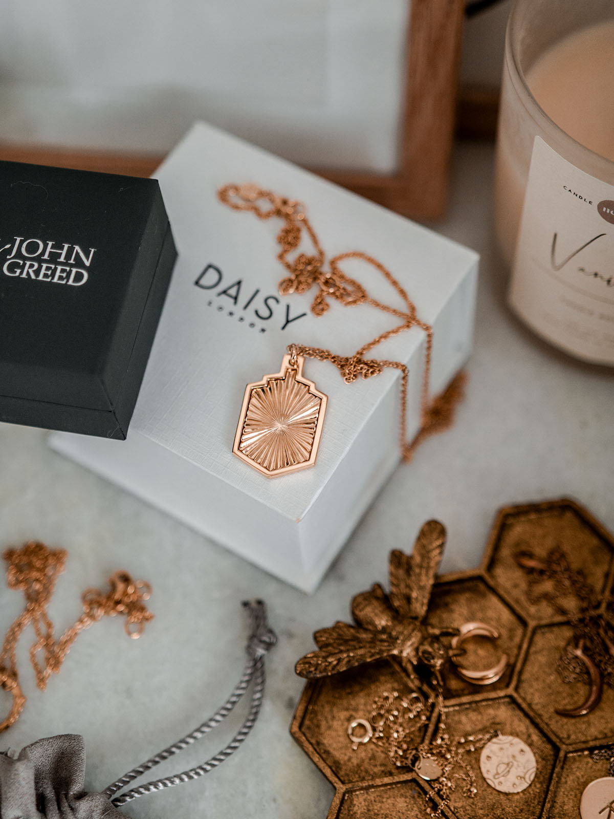 daisy london john greed jewellery review styling accessories gold necklace ring stack
