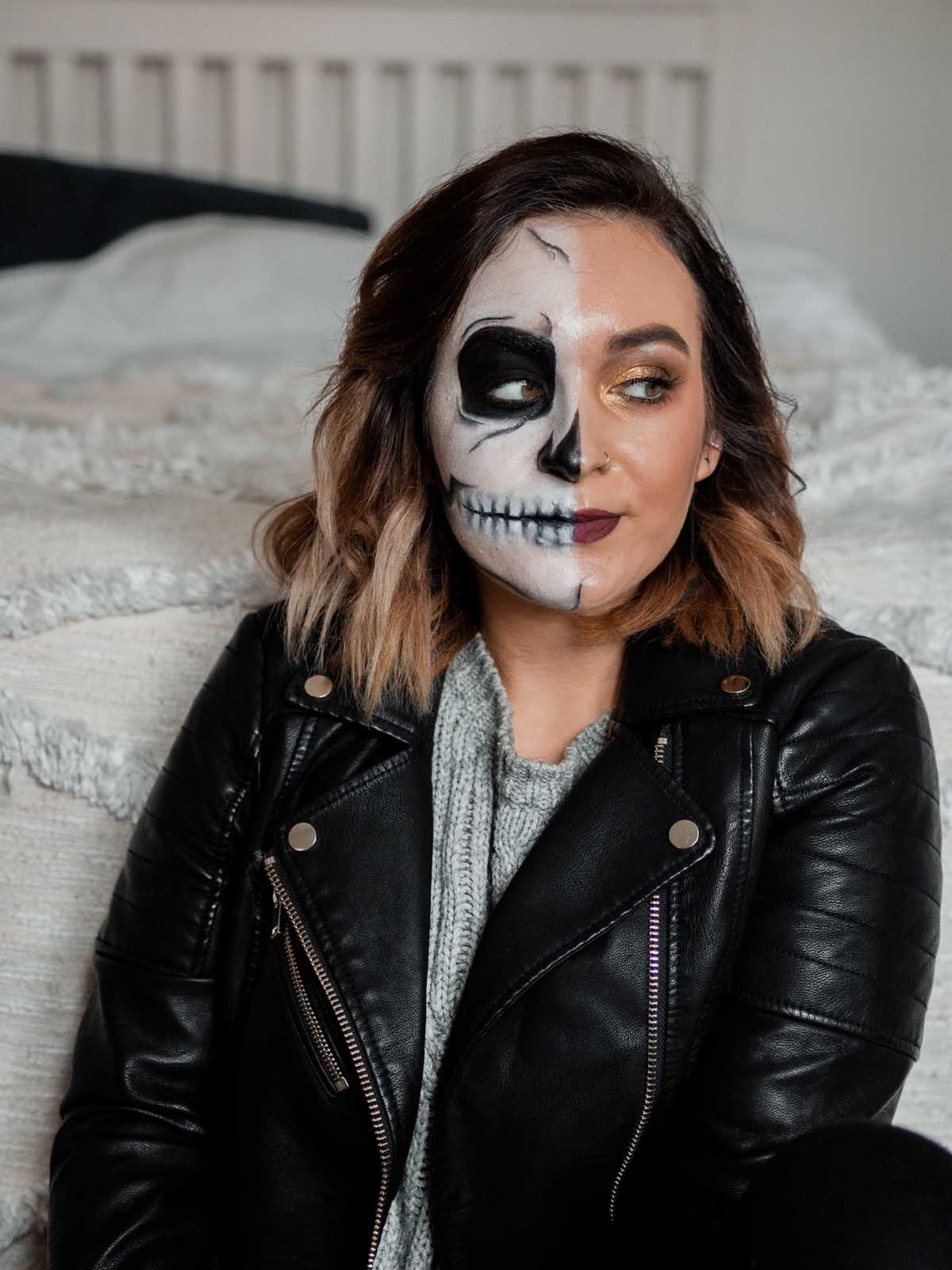 halloween makeup easy skull makeup october boots products tutorial step by step