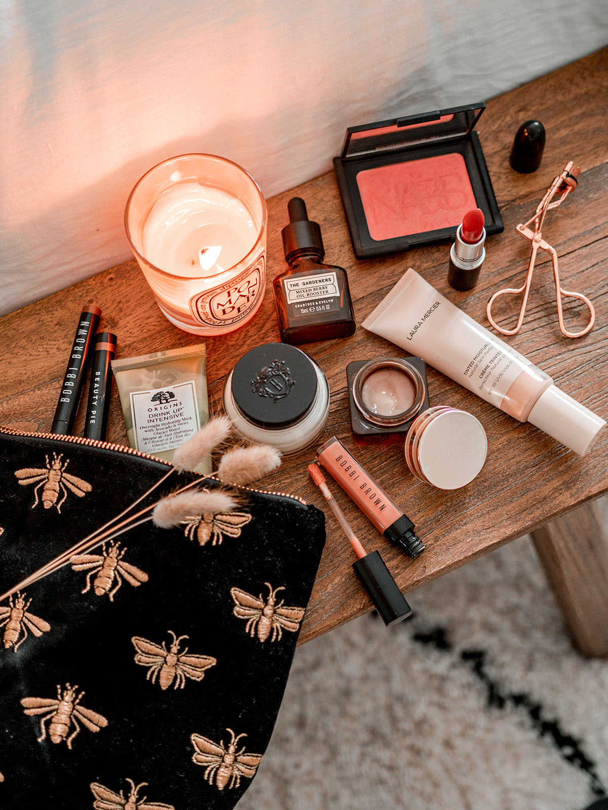 transitional beauty picks makeup skincare autumn autumnal winter dehydrated skin flat lay