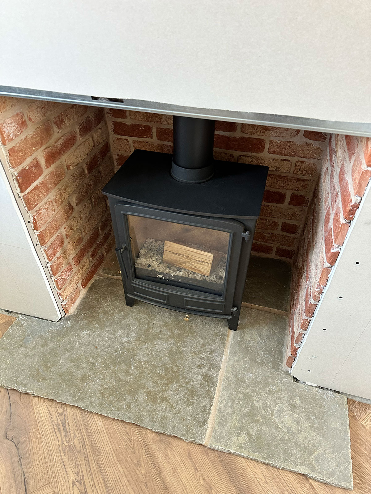 log burner installation new build fireplace install home renovation house chimney breast