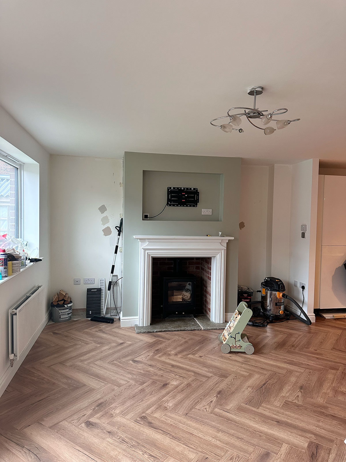 log burner installation new build fireplace install home renovation house chimney breast